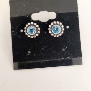 Brighton Twinkle Blue and Silver Stud Earrings, Beautiful Sparkle
